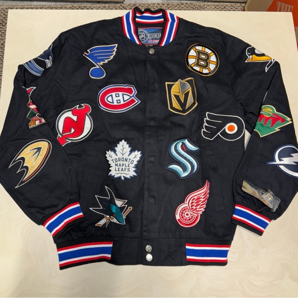 JH Design NHL Multi Teams Jacket new with tags sz Medium